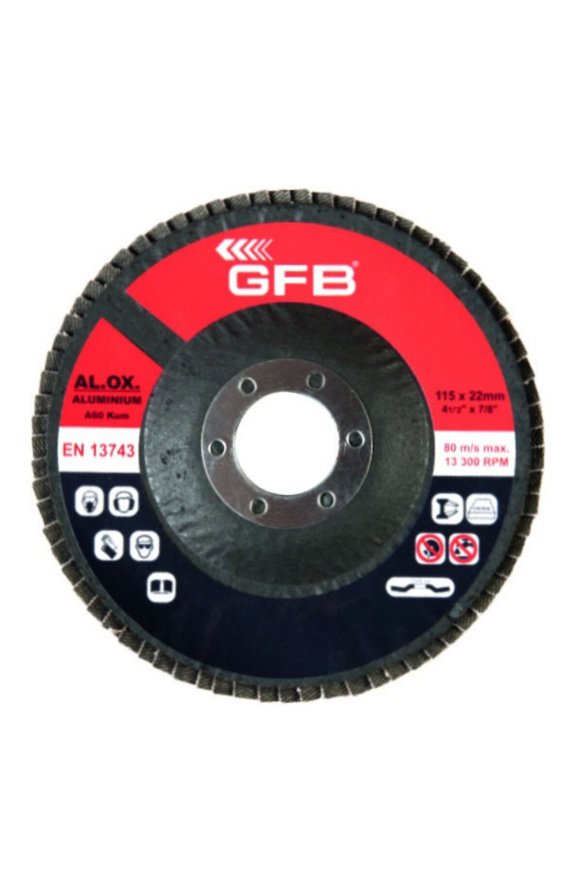 ALÜMİNYUM FLAP DİSK ZIMPARA 115x120 KUM-KIRMIZI (10 Adet)