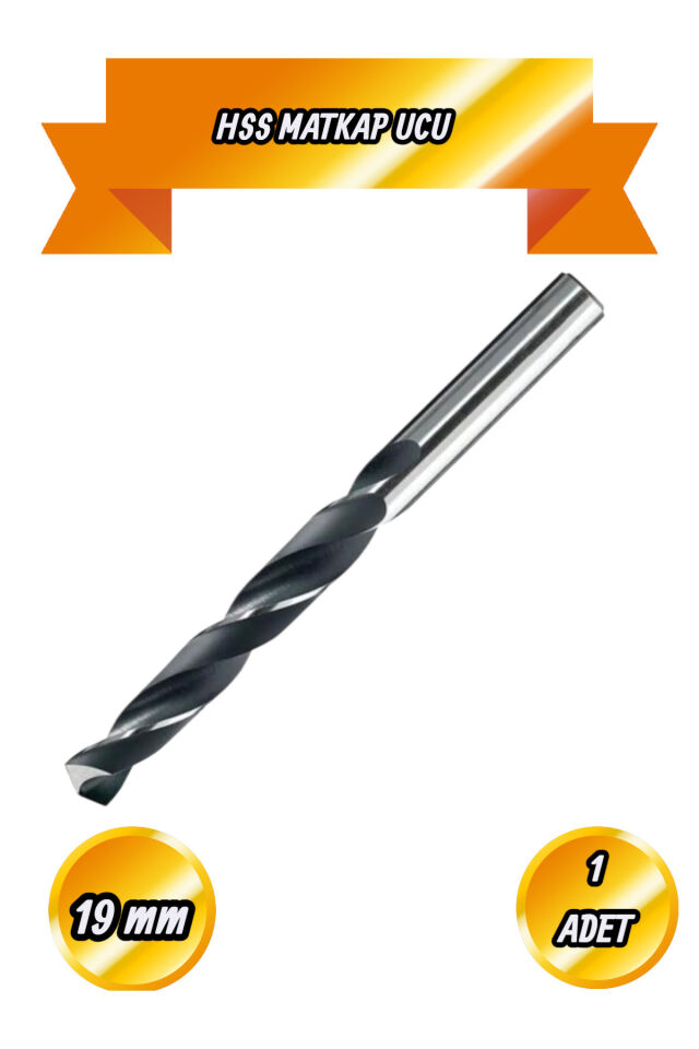 19 Mm Hss Matkap Ucu 1 Ad Paket Metal Alüminyum Ahşap Plastik Delme Uç Delik Açma Uçları