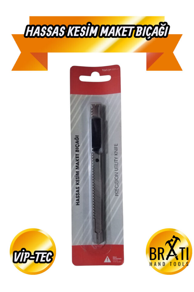 Dar Hassas Kesim Profesyonel Maket Bıçağı Metal Klipsli 2'li Set