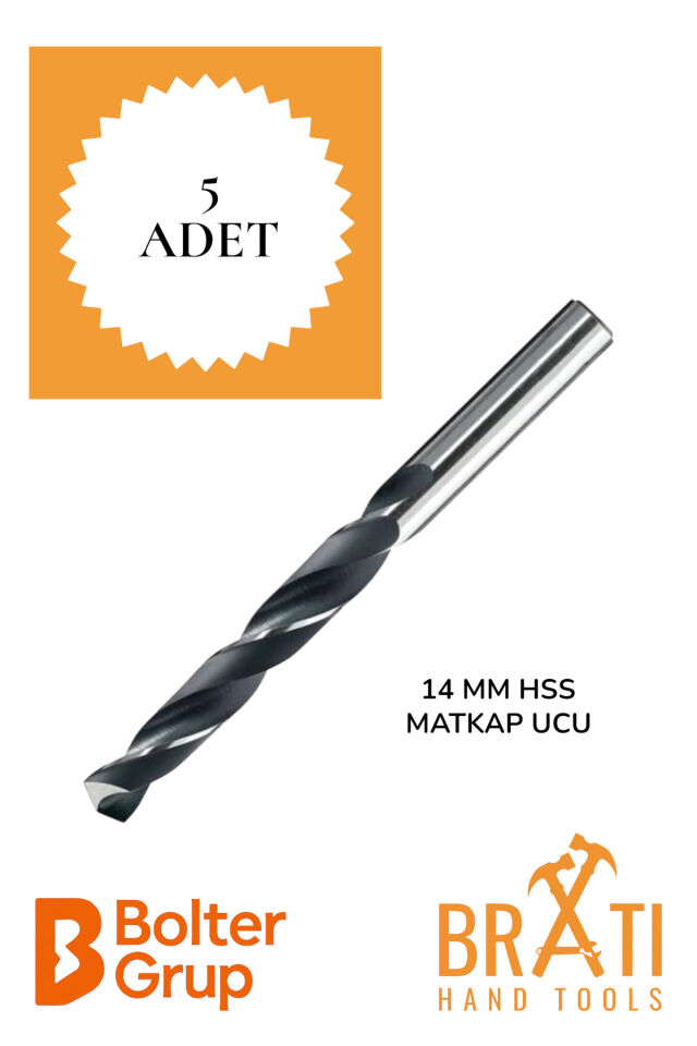 14 Mm Hss Matkap Uç 5' Adet Metal Alüminyum Ahşap PlastikÇelik Delme Uç Delik Açma Uçları