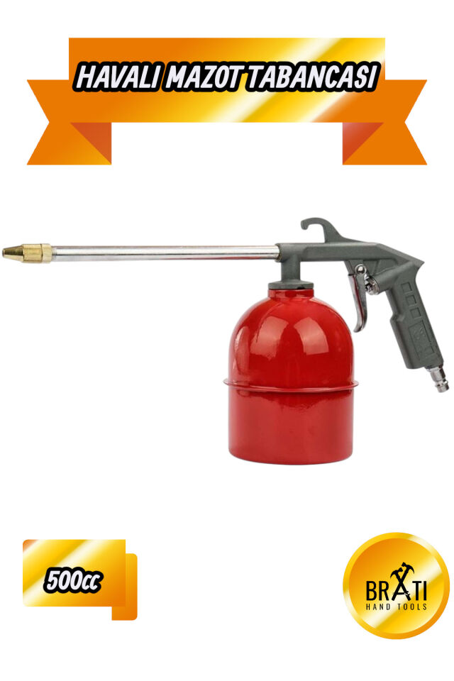 Havalı Mazot Püskürtme Tabancası 500 cc Metal Gövdeli 500 ml Mazot Püskürtme Pompası