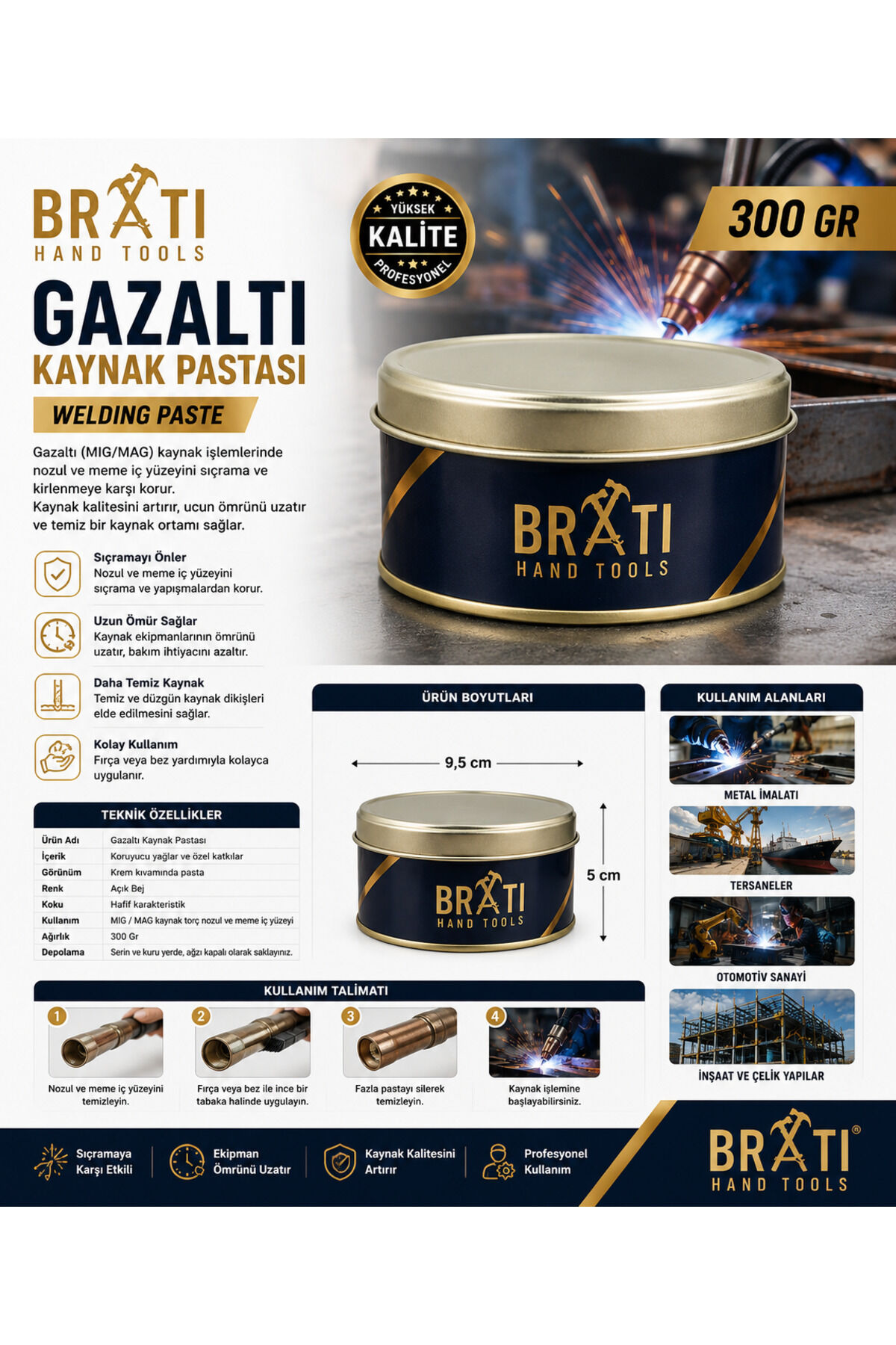 Gazaltı Kaynak Pastası 300 Gr Welding Paste