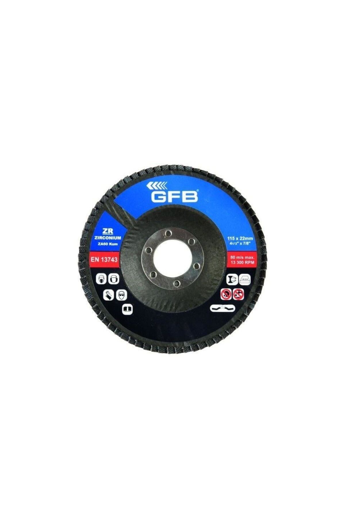 2322 Zirkonyum Flap Disk Zımpara 115 x 60 mm - 10 Adet