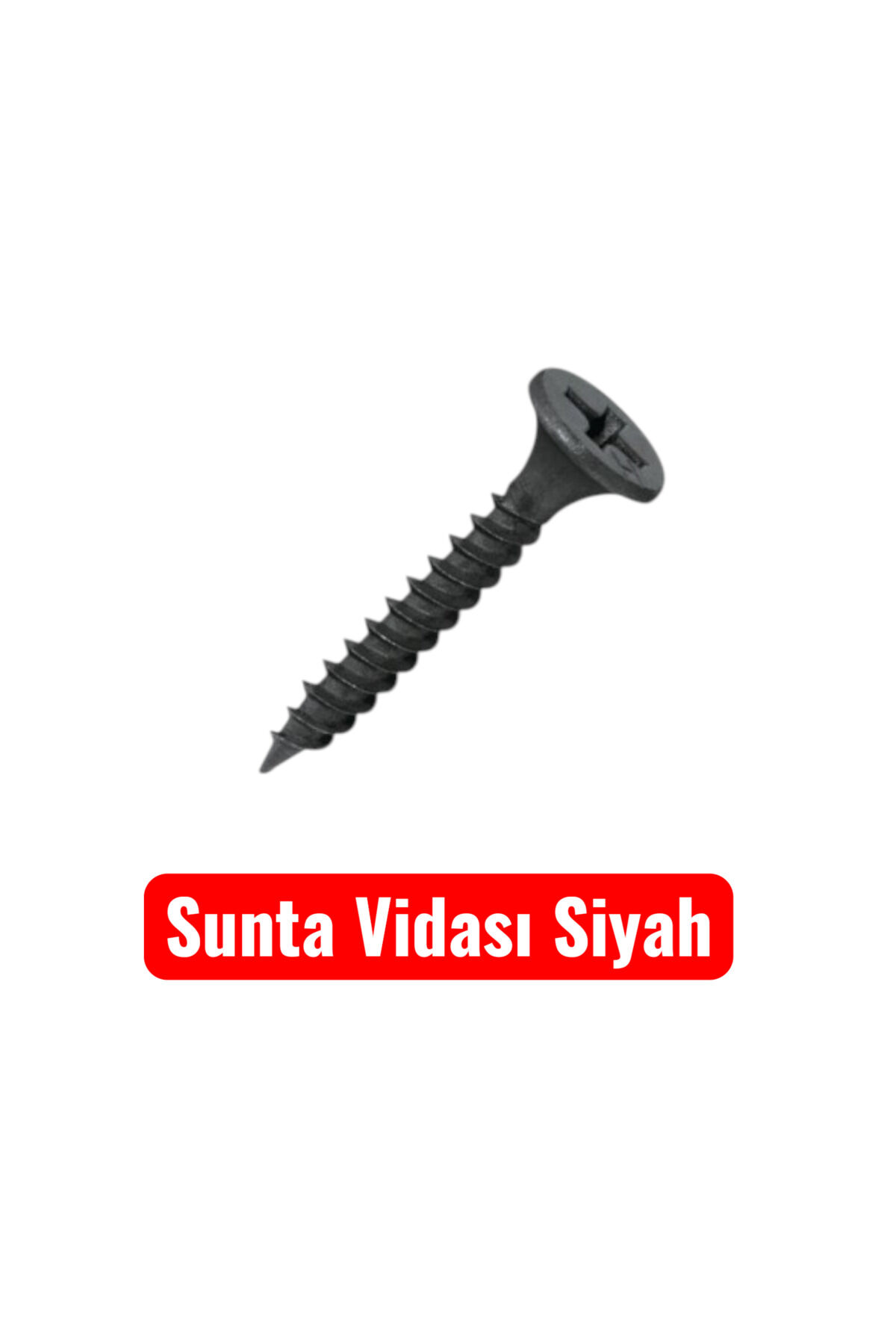 3,5x35 Sunta Mdf Ağaç Menteşe Ray Montaj Vidası Siyah (50 Adet)